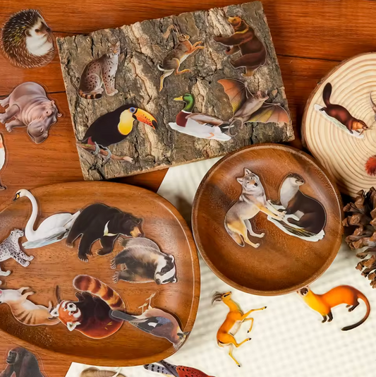 56 Stickers transparentes Animales Salvajes