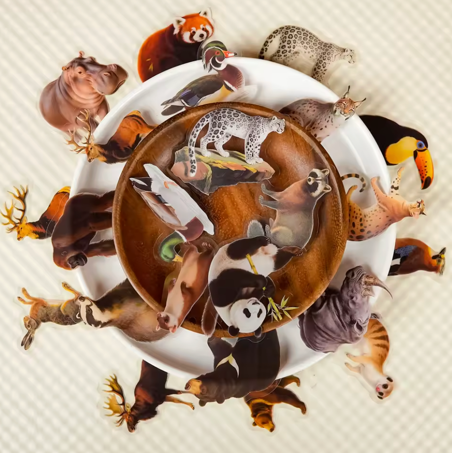 56 Stickers transparentes Animales Salvajes