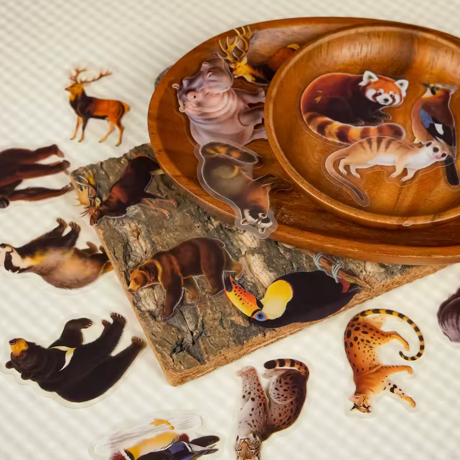56 Stickers transparentes Animales Salvajes