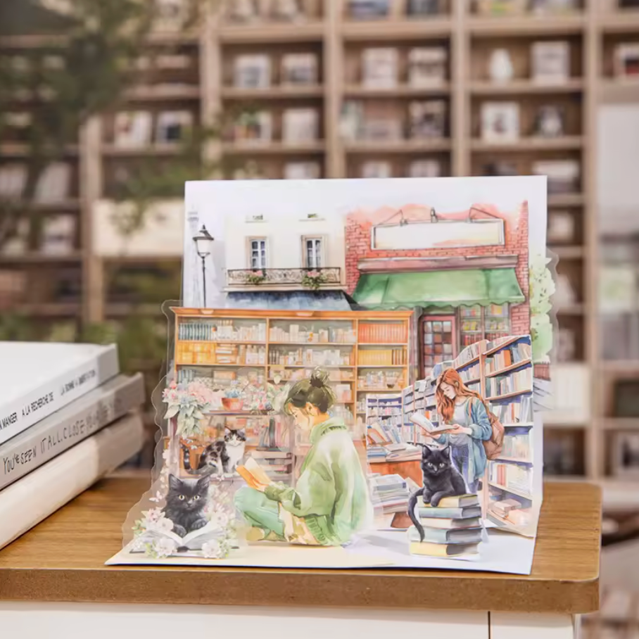 15 Stickers Libreria & Gatos