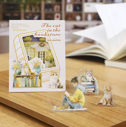 15 Stickers Libreria & Gatos