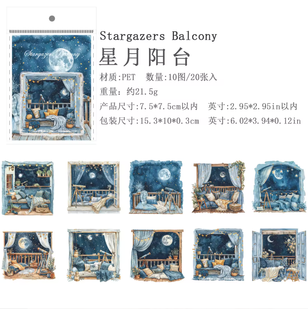 20 Stickers grandes ventanas & paisajes