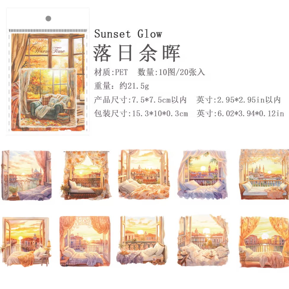 20 Stickers grandes ventanas & paisajes