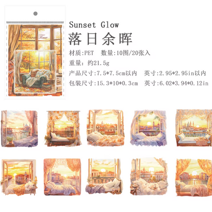 20 Stickers grandes ventanas & paisajes