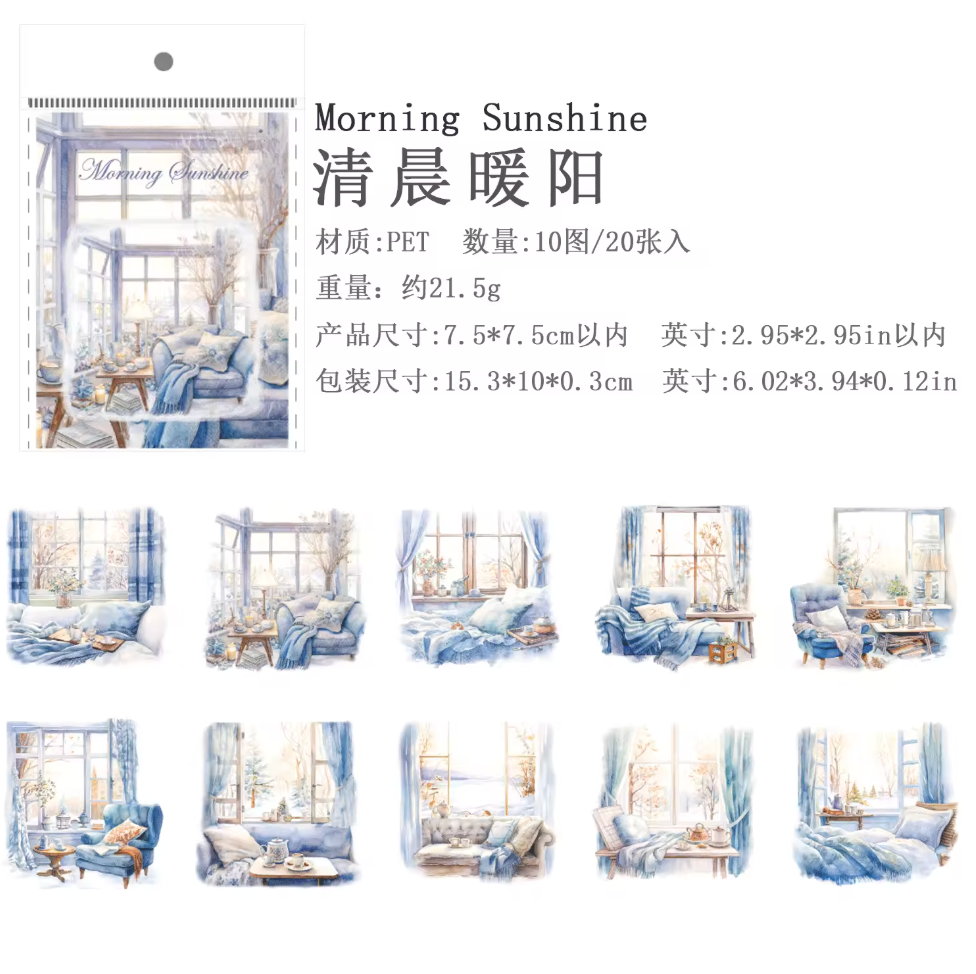 20 Stickers grandes ventanas & paisajes