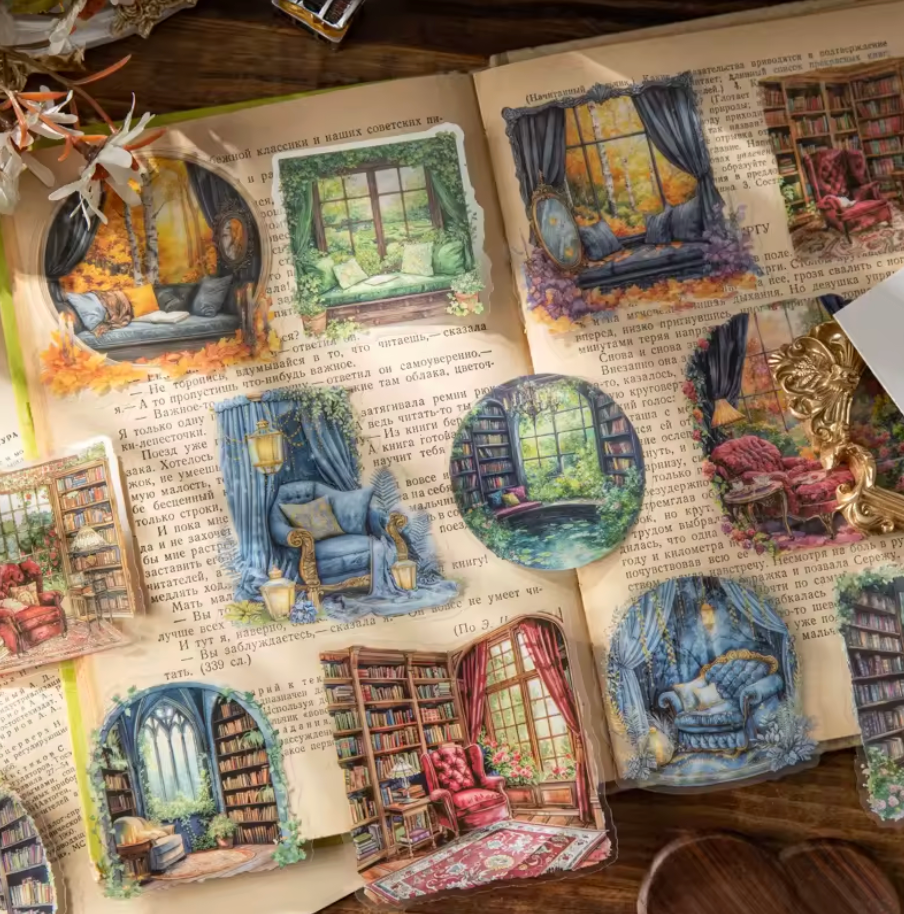 10 Stickers Libros & Biblioteca