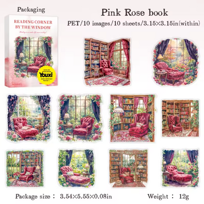 10 Stickers Libros & Biblioteca