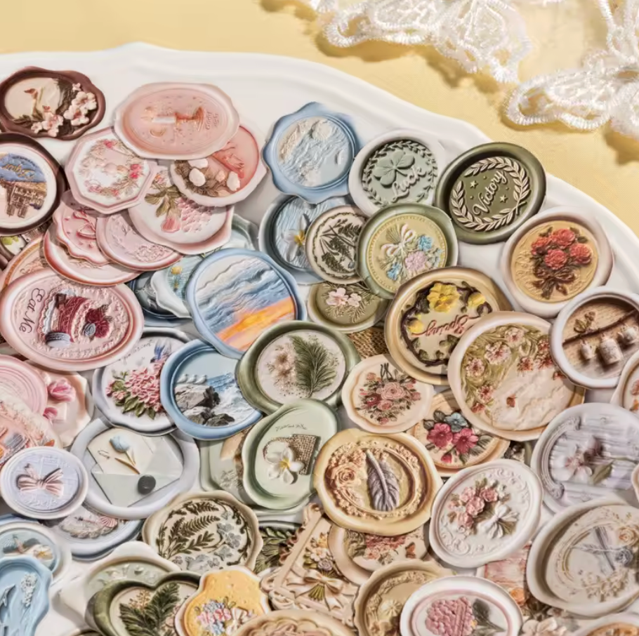 30 Stickers Sellos en relieve