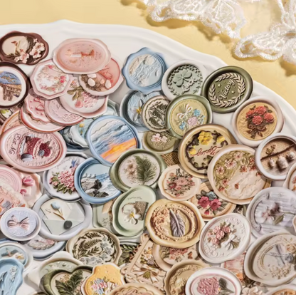 30 Stickers Sellos en relieve