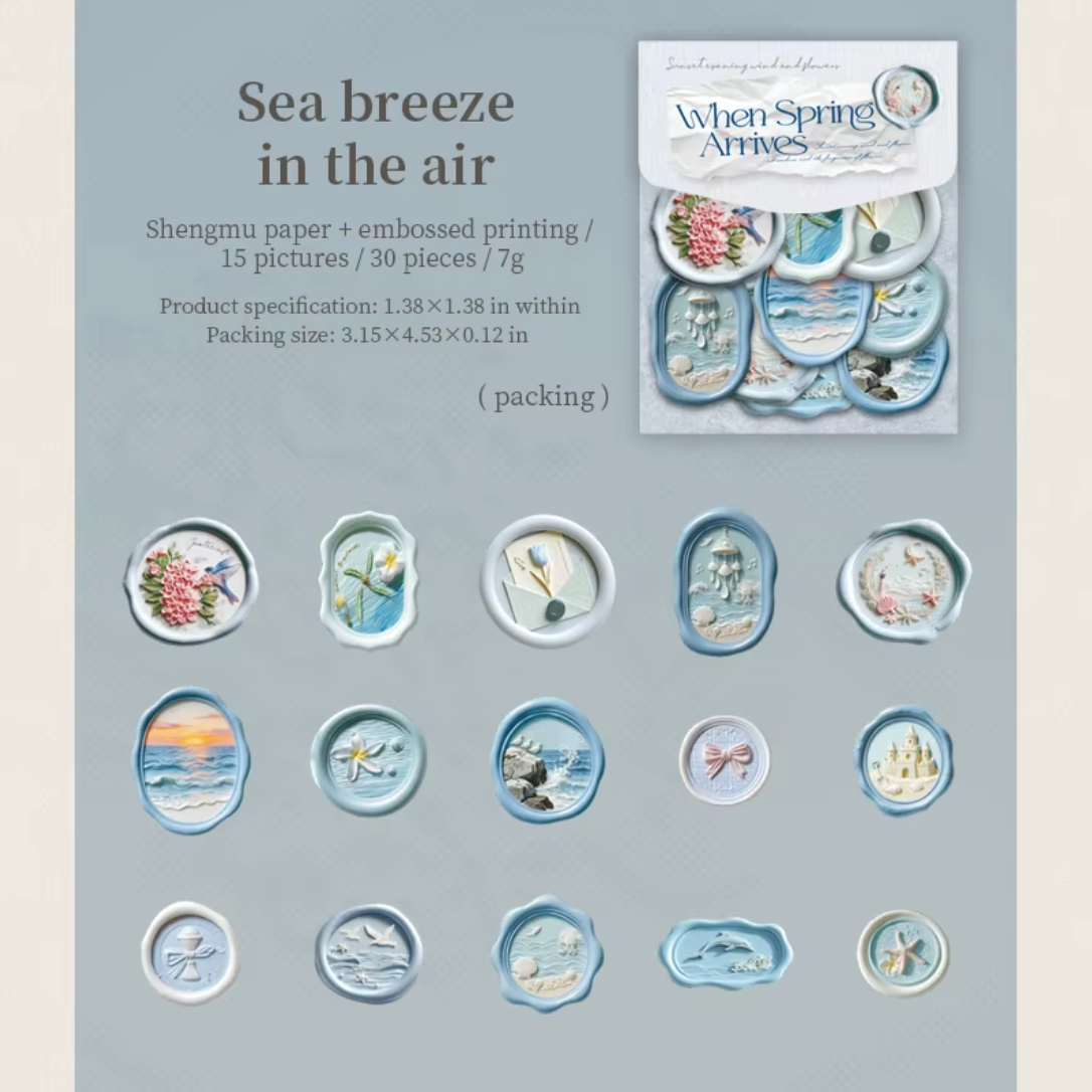 30 Stickers Sellos en relieve