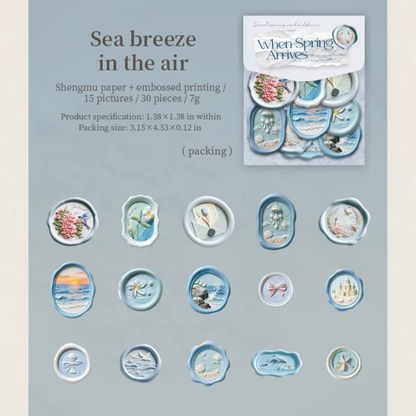 30 Stickers Sellos en relieve