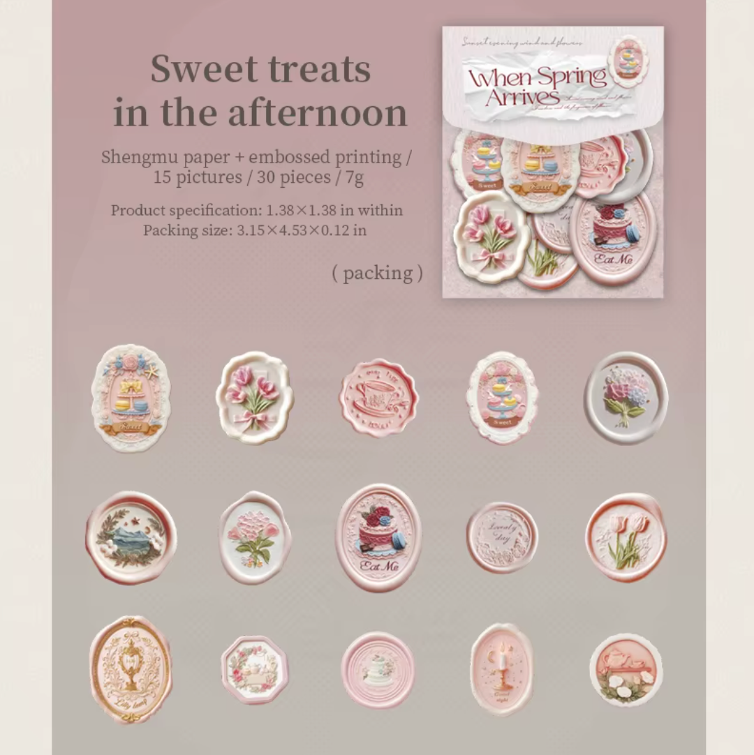 30 Stickers Sellos en relieve