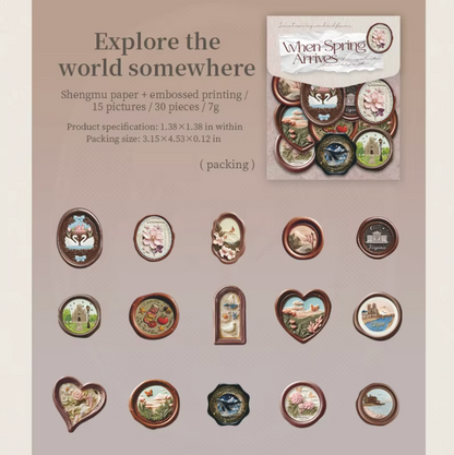 30 Stickers Sellos en relieve