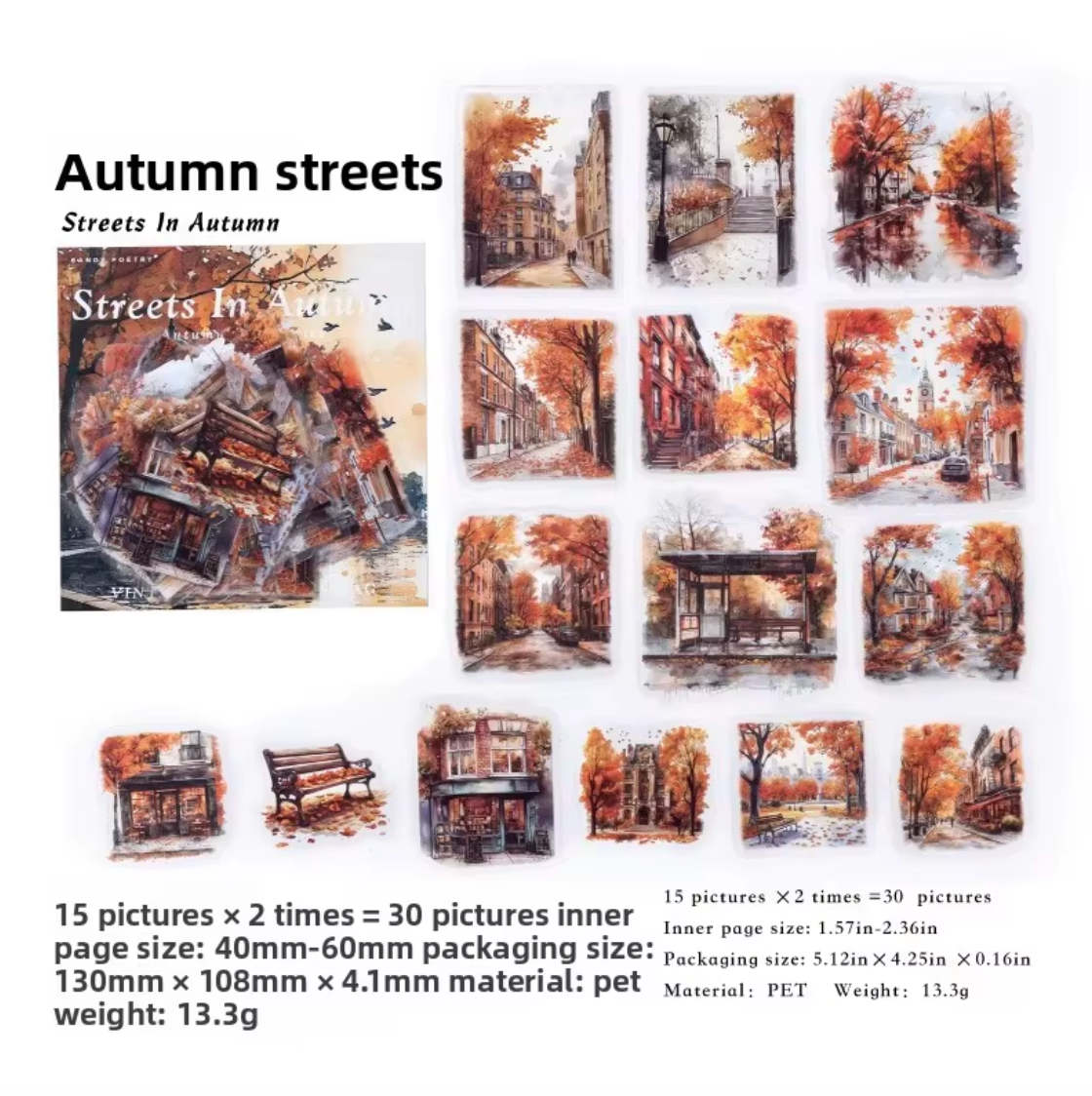 6 Paquetes de Stickers - Otoño - 180 Stickers
