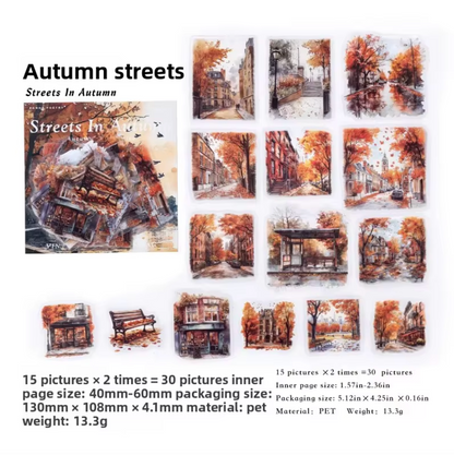 6 Paquetes de Stickers - Otoño - 180 Stickers
