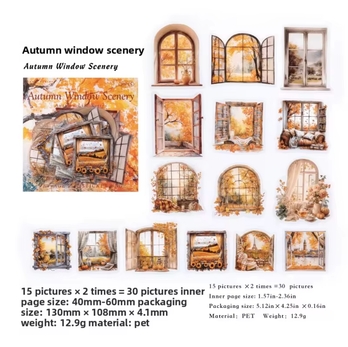6 Paquetes de Stickers - Otoño - 180 Stickers