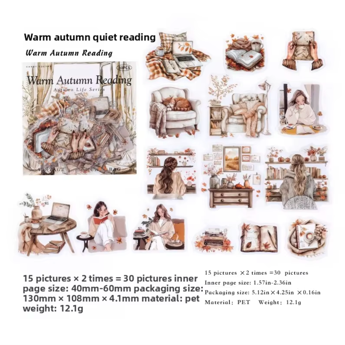 6 Paquetes de Stickers - Otoño - 180 Stickers