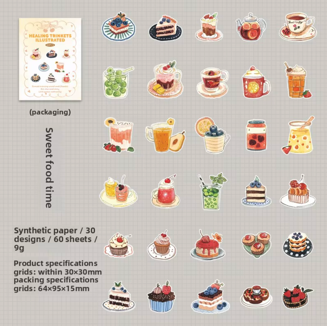 Cajita de 60 Stickers pre - cortados