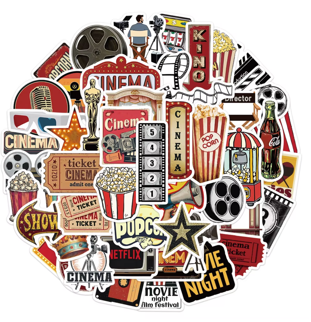50 Stickers Vinil Cinema