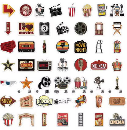 50 Stickers Vinil Cinema
