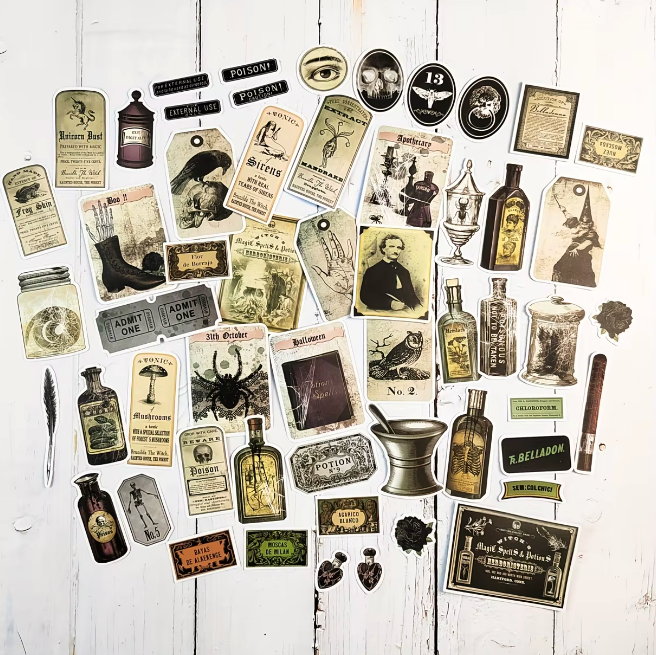 50 Stickers Vinil Frascos & Poison
