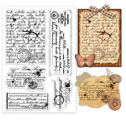 Sellos de Silicon - Texto escrito a mano - Vintage