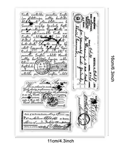 Sellos de Silicon - Texto escrito a mano - Vintage