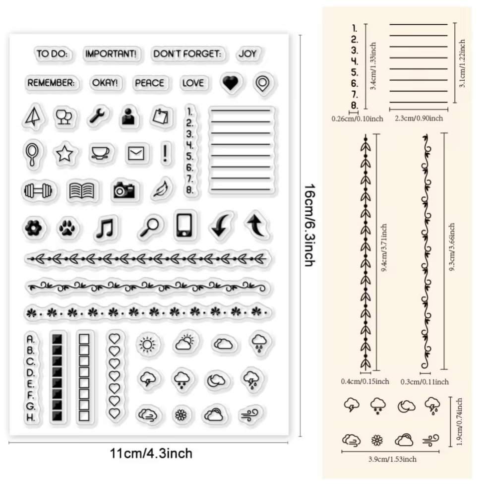 Sellos de Silicon Bullet Journal
