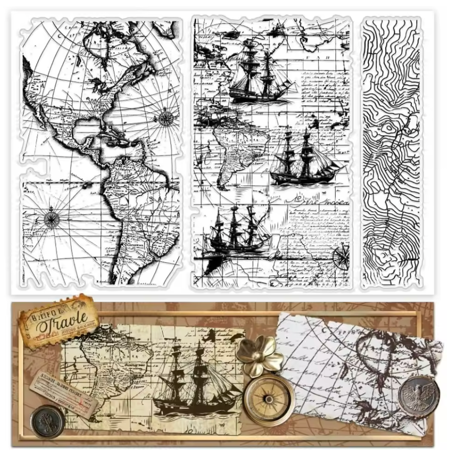Sellos de Silicon Mapa Antiguo