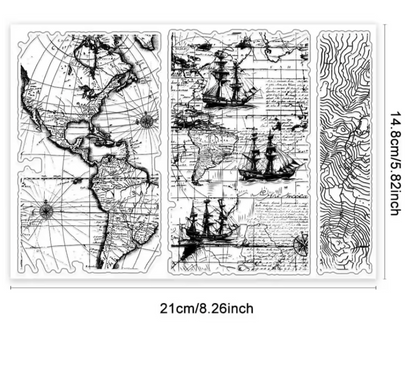 Sellos de Silicon Mapa Antiguo