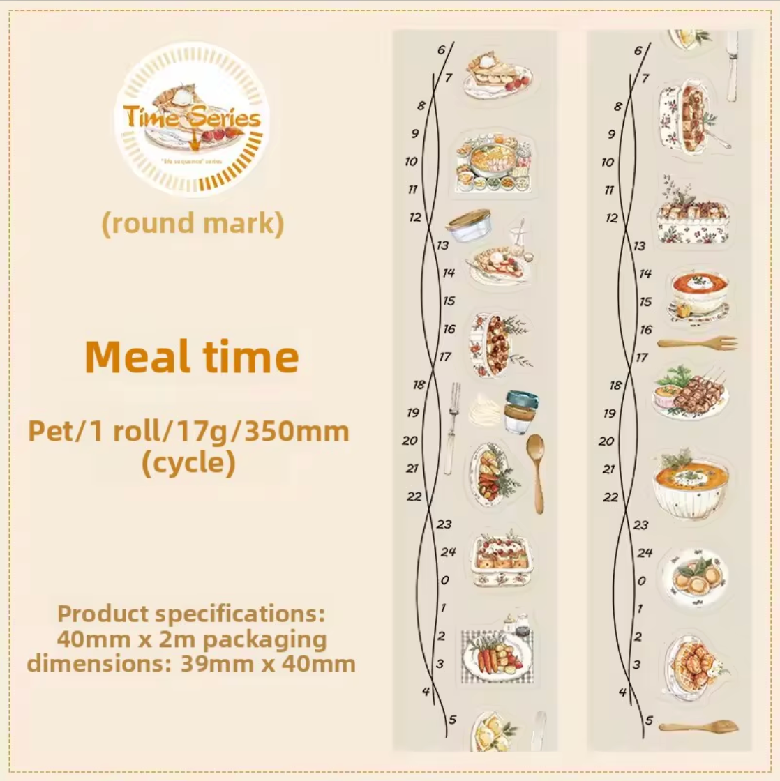 6 Rollos de Stickers - Time Series