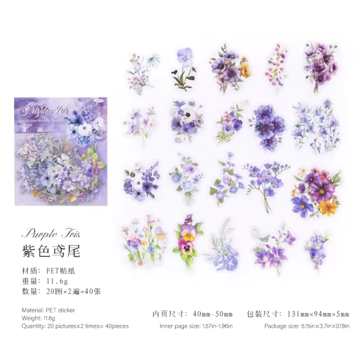 40 Stickers Flores de verano