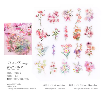 40 Stickers Flores de verano