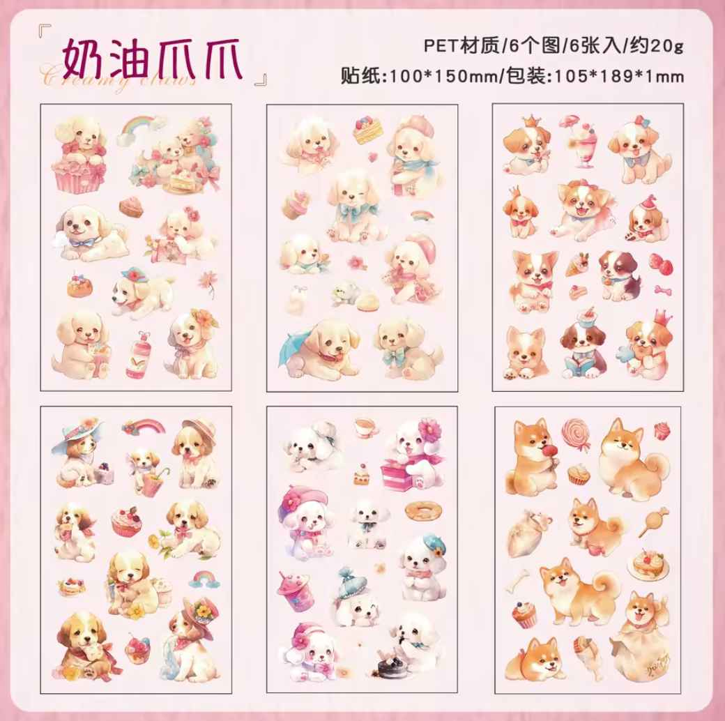 6 Hojas de Stickers Animales