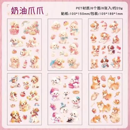 6 Hojas de Stickers Animales