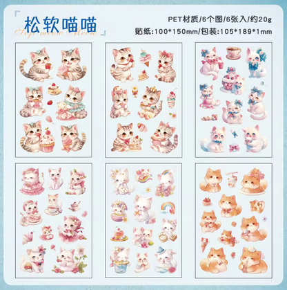 6 Hojas de Stickers Animales