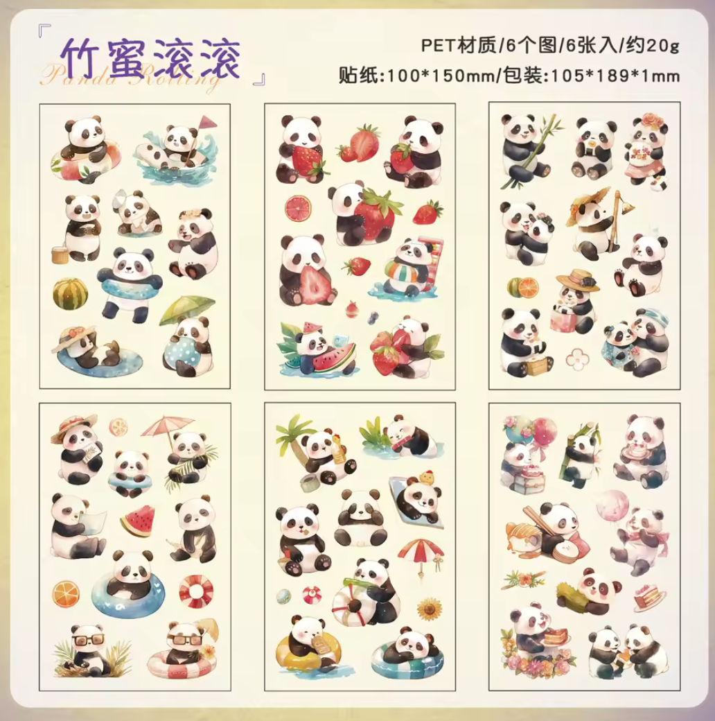 6 Hojas de Stickers Animales