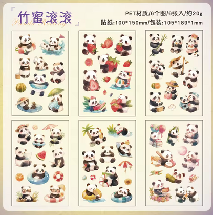 6 Hojas de Stickers Animales