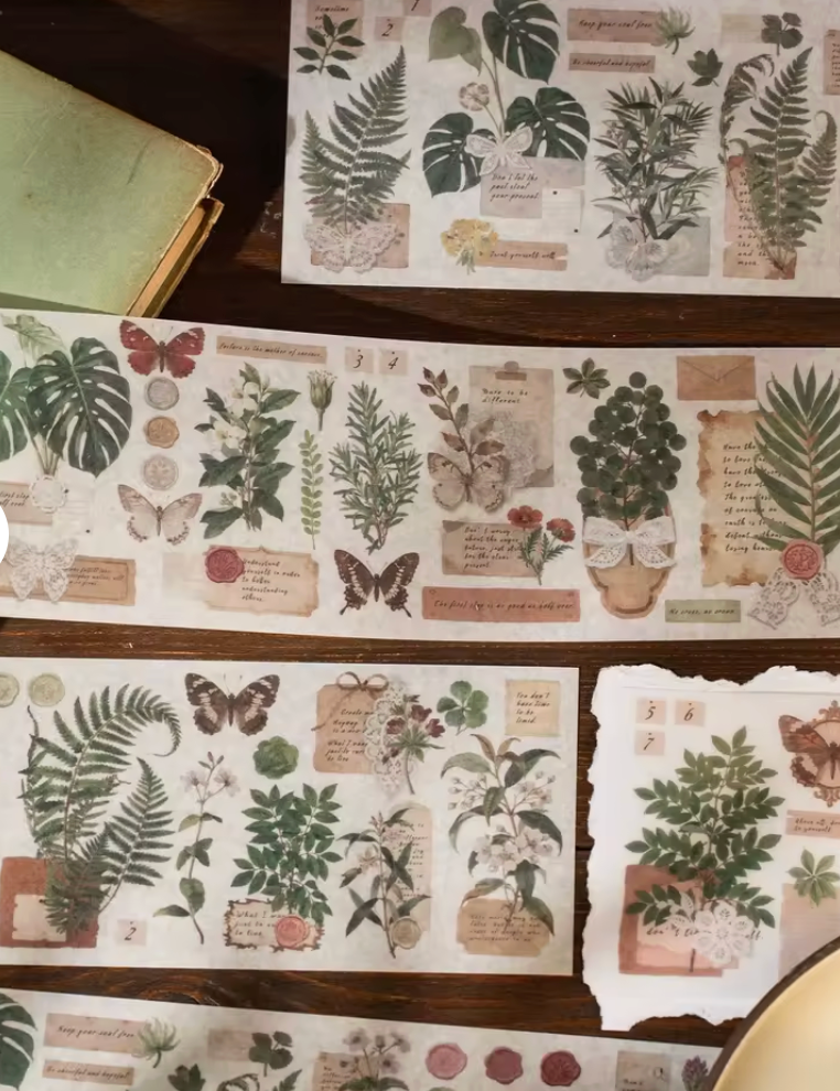 6 Hojas de Stickers Mariposas & plantas