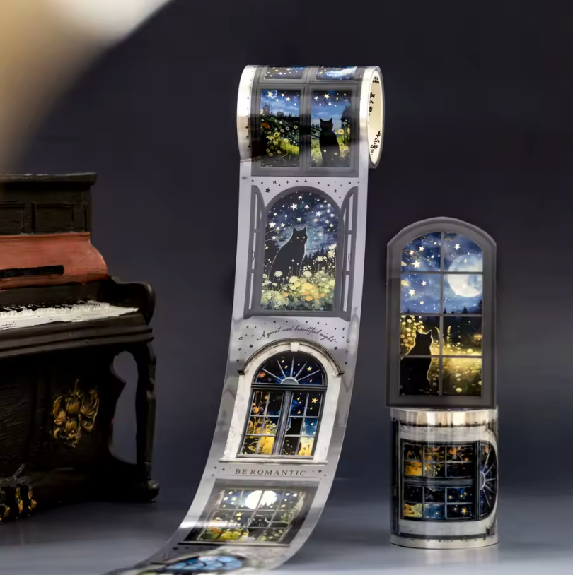 6 Washi Tapes Beauty Night con foil dorado