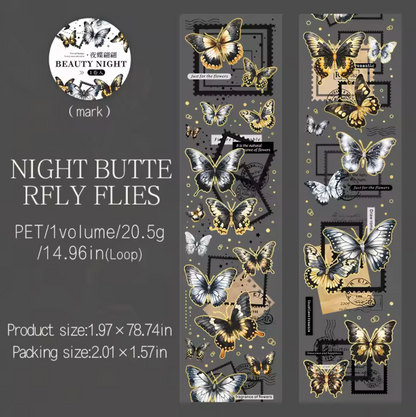 6 Washi Tapes Beauty Night con foil dorado