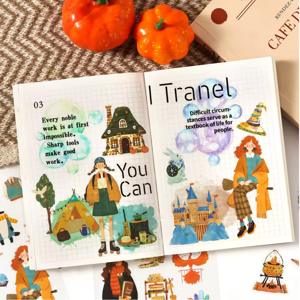 24 Hojas de Stickers Monitas - Estaciones