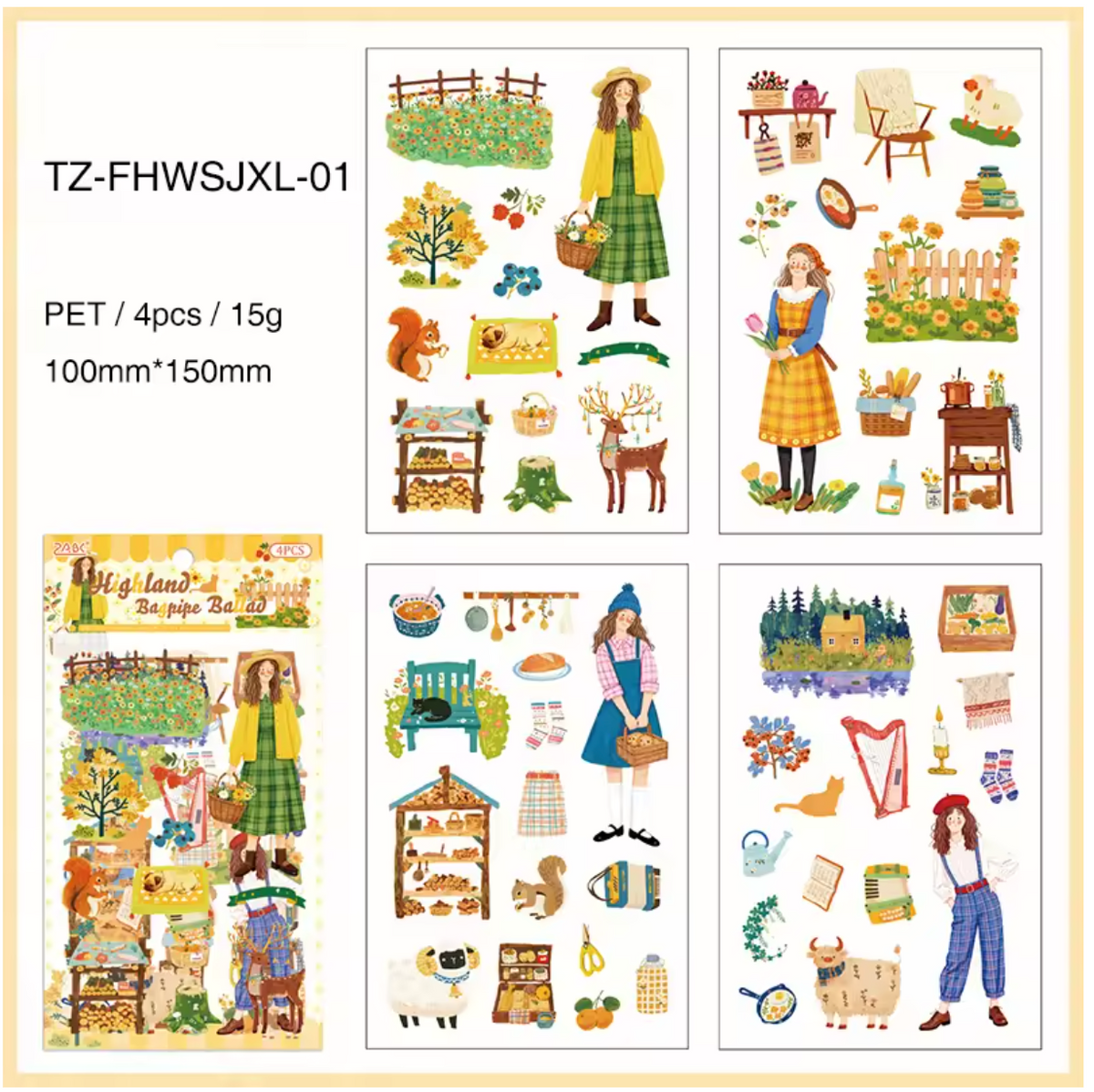 24 Hojas de Stickers Monitas - Estaciones