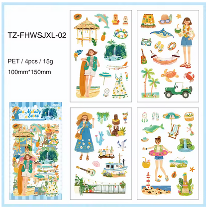 24 Hojas de Stickers Monitas - Estaciones