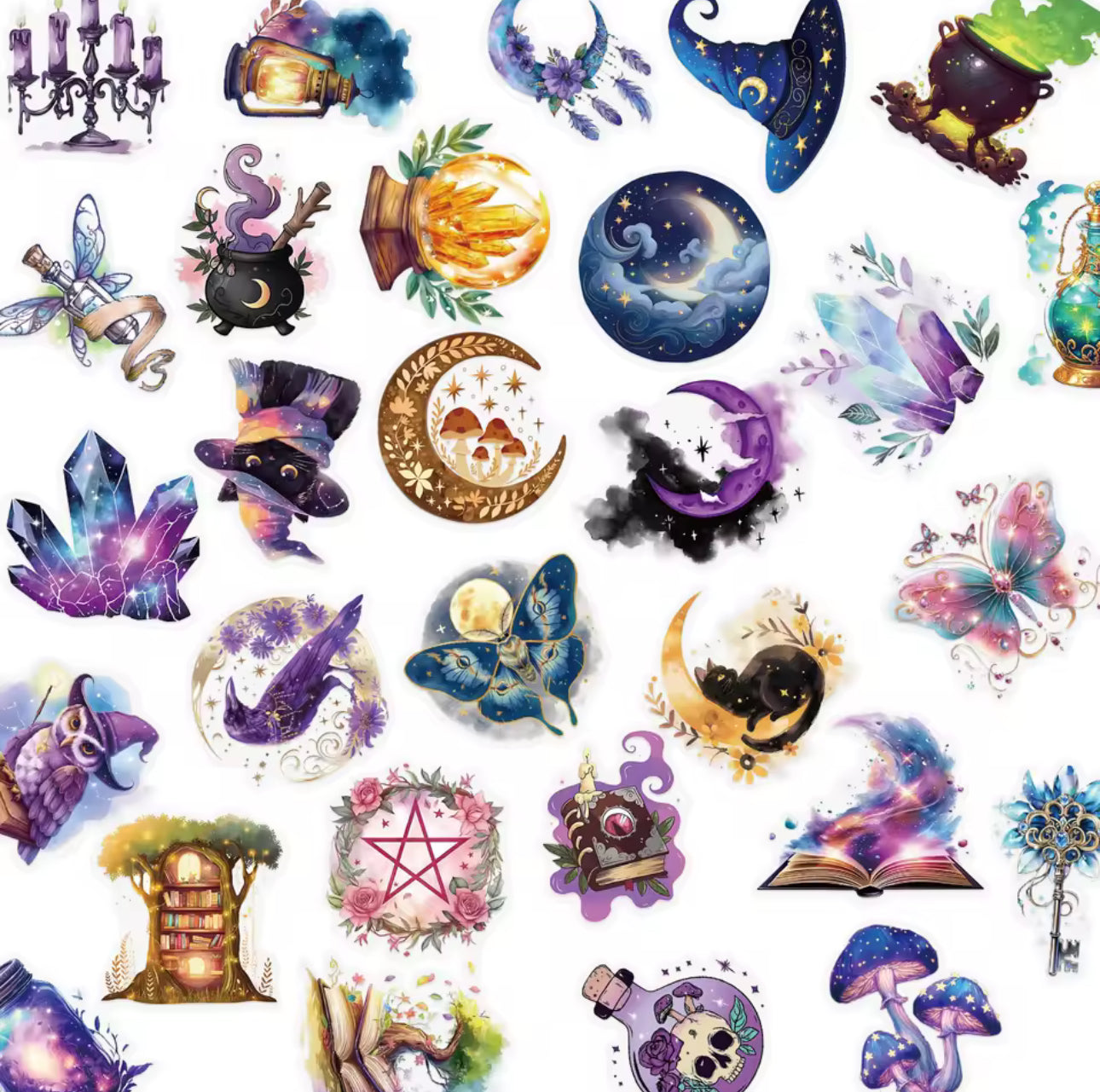 50 Stickers transparentes Magia 🪄