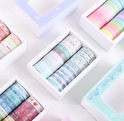 Caja de Washi Tapes delgados coloridos