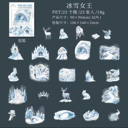 25 Stickers Animales de Invierno