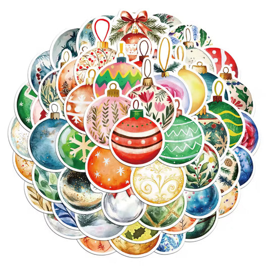 50 Stickers Vinil Esferas Navidad