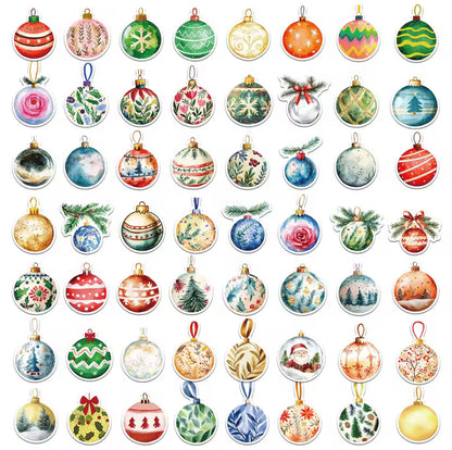 50 Stickers Vinil Esferas Navidad