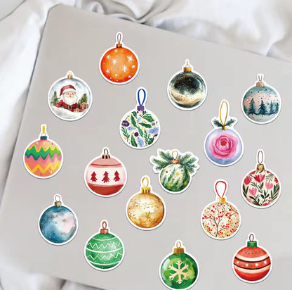 50 Stickers Vinil Esferas Navidad